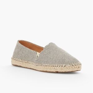 Talbots Izzy Espadrille Two Tone Check Print Slip On Flats Women's Size 6.5